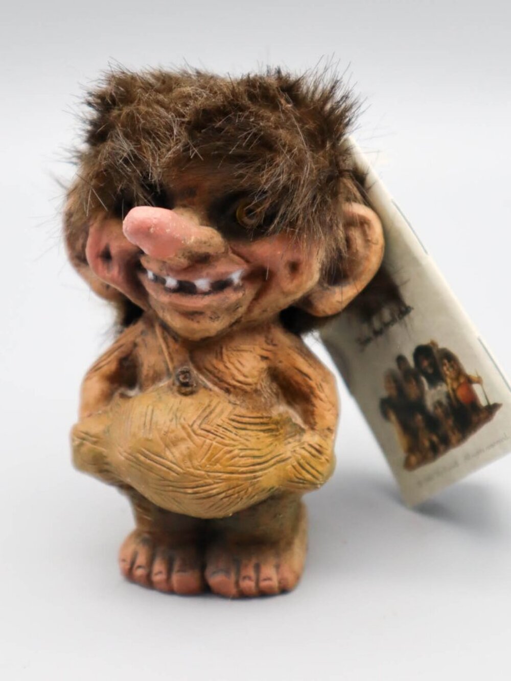 Vtg Handmade NyForm Norwegian Troll Figurine 4"H w/ Booklet Folk Art Scandi